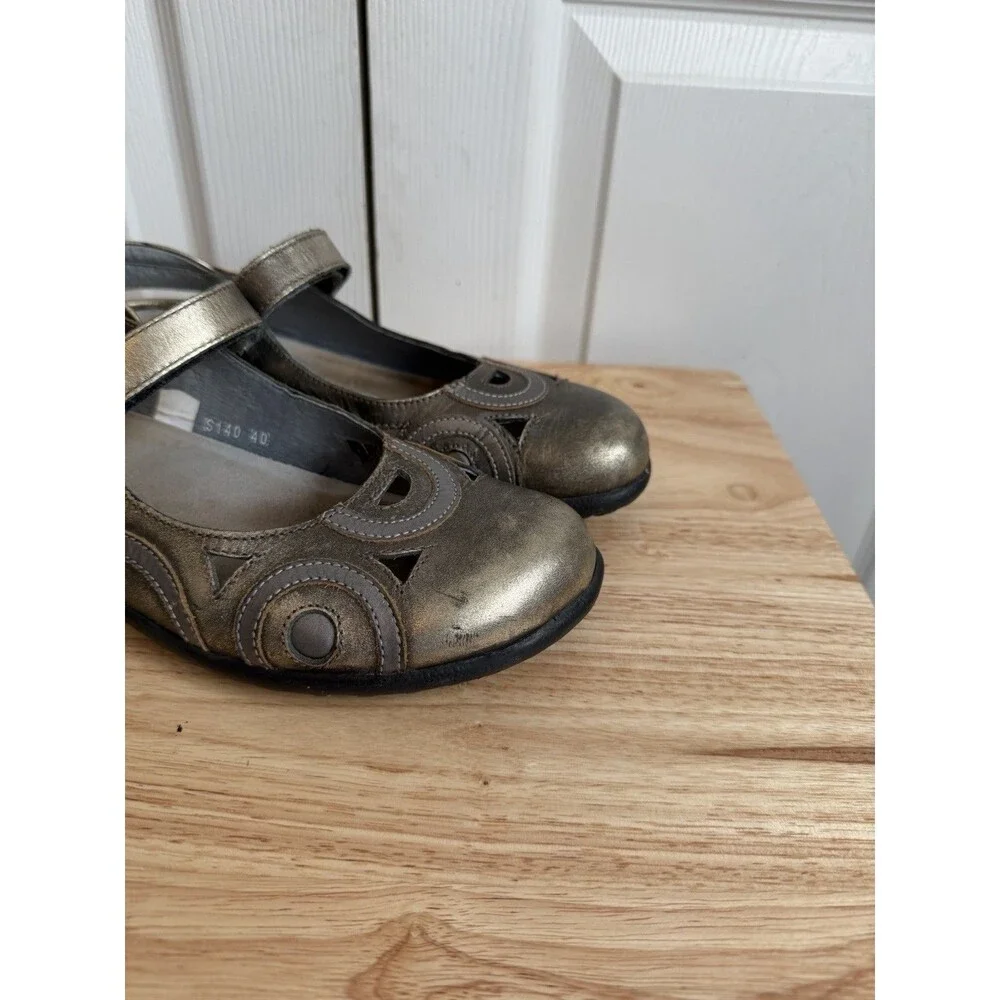 Naot Rongo Slingback Mary Jane metallic Gold Leather shoes Women’s Sz 40 US 9